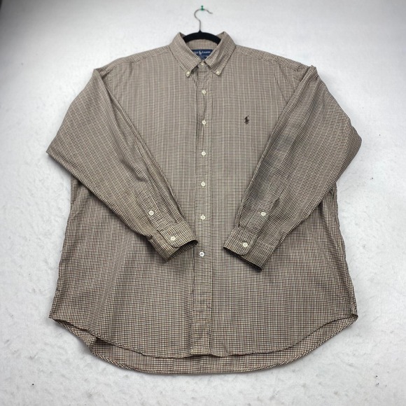 Ralph Lauren Other - Vintage Ralph Lauren Blake Mens Large Brown Check Long Sleeve Button Down Shirt